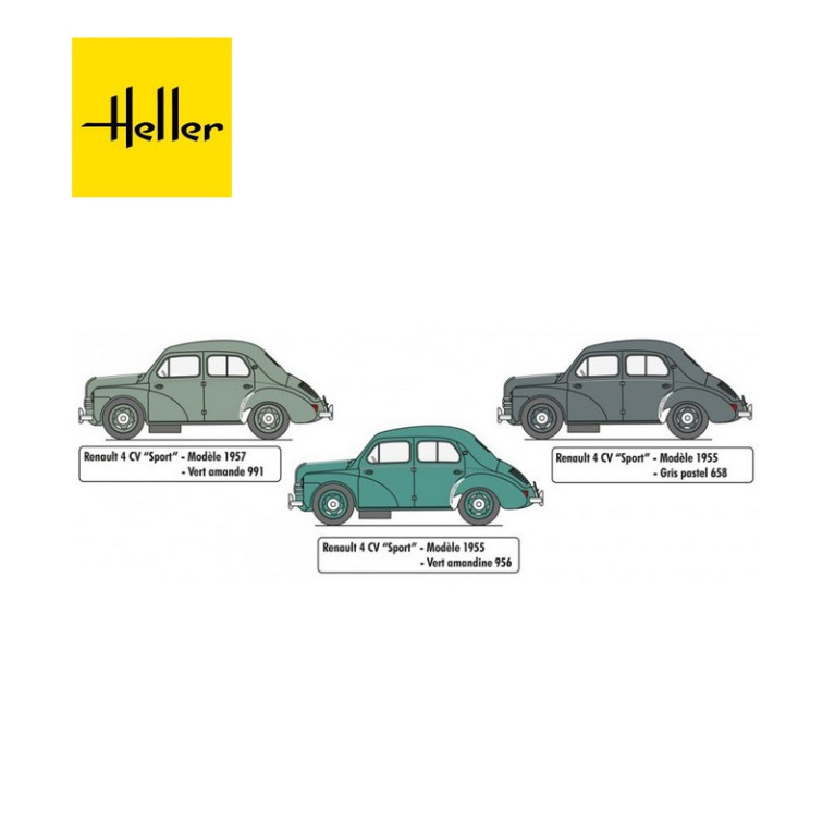 Voiture RENAULT 4 CV 1/24 Heller 56762 - Maketis Voiture RENAULT 4 CV 1/24 Heller 56762 - Maketis