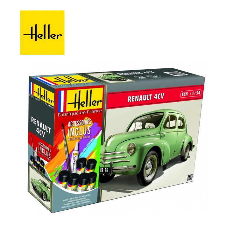 Voiture RENAULT 4 CV 1/24 Heller 56762 - Maketis Voiture RENAULT 4 CV 1/24 Heller 56762 - Maketis