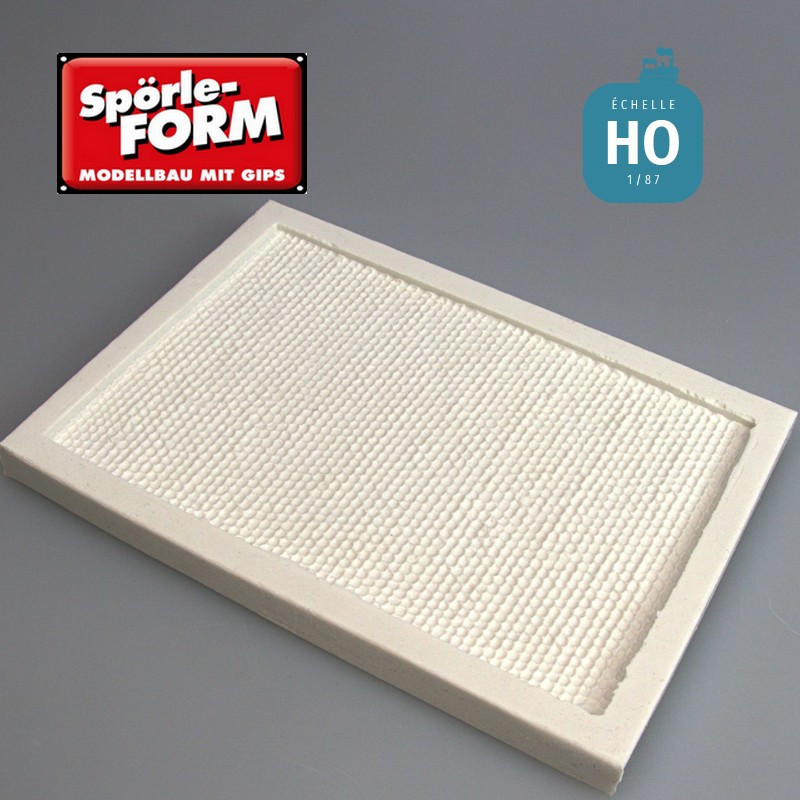 Set de 3 moules pour quai marchandises haut avec rampe base béton HO Spörle 2051