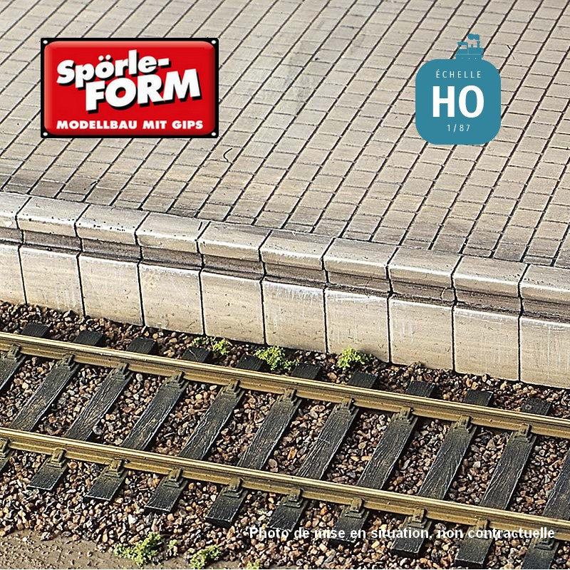 Moule 5 bordures de quai haut effet brique et béton HO Spörle 2215