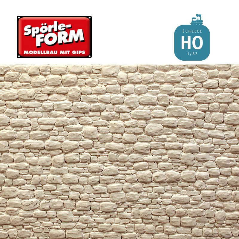Moule mur de pierres naturelles moyenne à grosse relief prononcé HO Spörle 6015 - Maketis