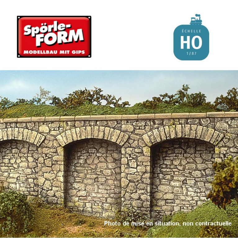Moule ouvrage de soutènement Rabenau compact 76x103x19mm HO Spörle 6404