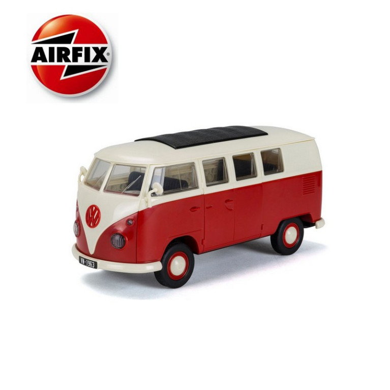 Maquette Quickbuild (sans colle, sans peinture) Combi Volkswagen rouge Airfix J6017 - Maketis