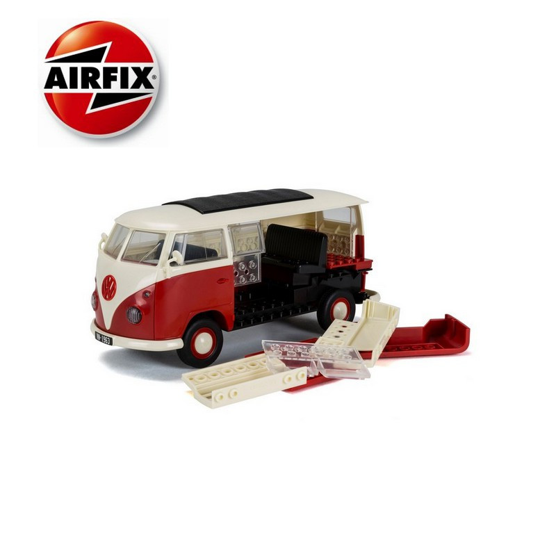 Maquette Quickbuild (sans colle, sans peinture) Combi Volkswagen rouge Airfix J6017 - Maketis