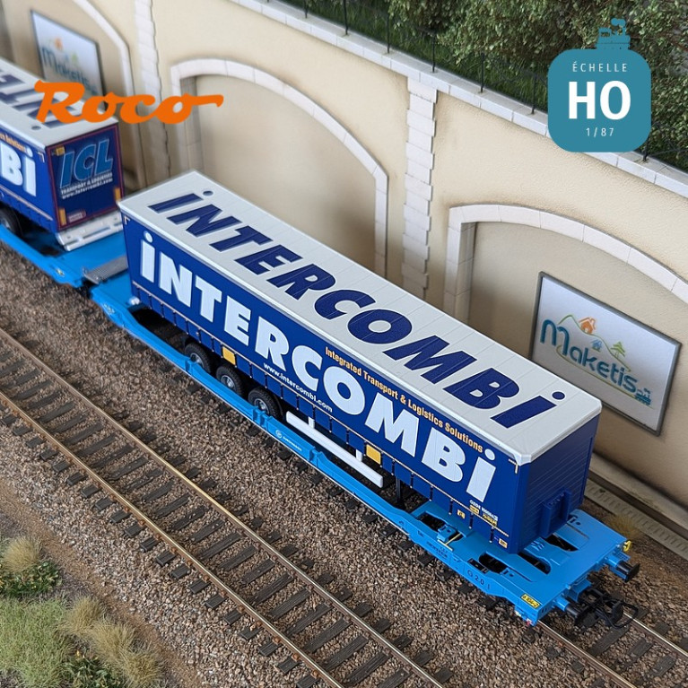 Doppel-Gelenk-Taschenwagen Typ Sdggmrs 738/T3000e Intercombi EUROWAGON Ep VI HO Roco 6600035 - Maketis Doppel-Gelenk-Taschenwagen Typ Sdggmrs 738/T3000e Intercombi EUROWAGON Ep VI HO Roco 6600035 - Maketis