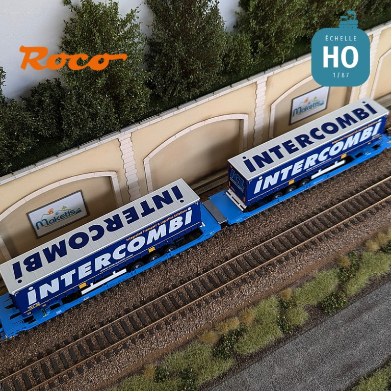 Doppel-Gelenk-Taschenwagen Typ Sdggmrs 738/T3000e Intercombi EUROWAGON Ep VI HO Roco 6600035 - Maketis Doppel-Gelenk-Taschenwagen Typ Sdggmrs 738/T3000e Intercombi EUROWAGON Ep VI HO Roco 6600035 - Maketis