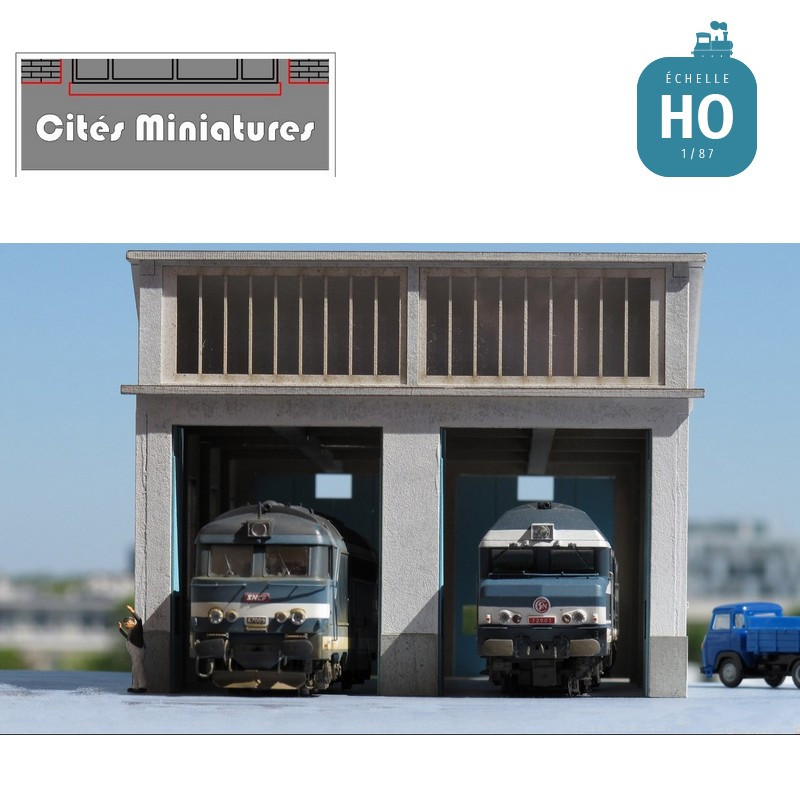 Atelier Remise 2 voies toiture Shed style ‘La Chapelle’ – Echelle HO Cités Miniatures BF-004-2-HO - Maketis