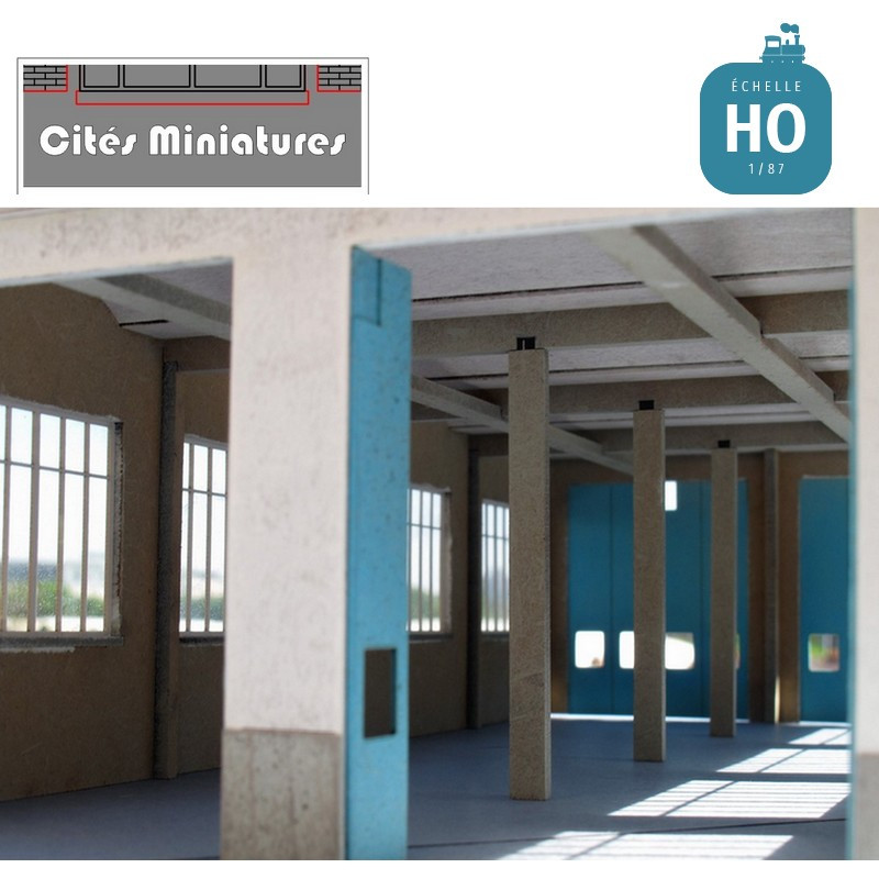 Atelier Remise 2 voies toiture Shed style ‘La Chapelle’ – Echelle HO Cités Miniatures BF-004-2-HO - Maketis