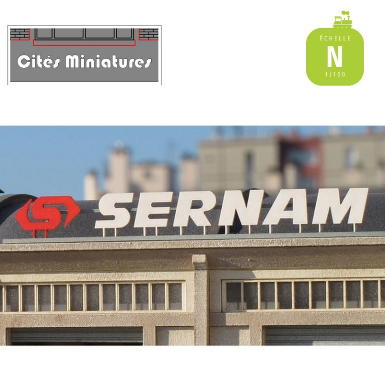 Lettrage SERNAM & logo – Echelle N Cités Miniatures ED-041-N - Maketis Lettrage SERNAM & logo – Echelle N Cités Miniatures ED-041-N - Maketis