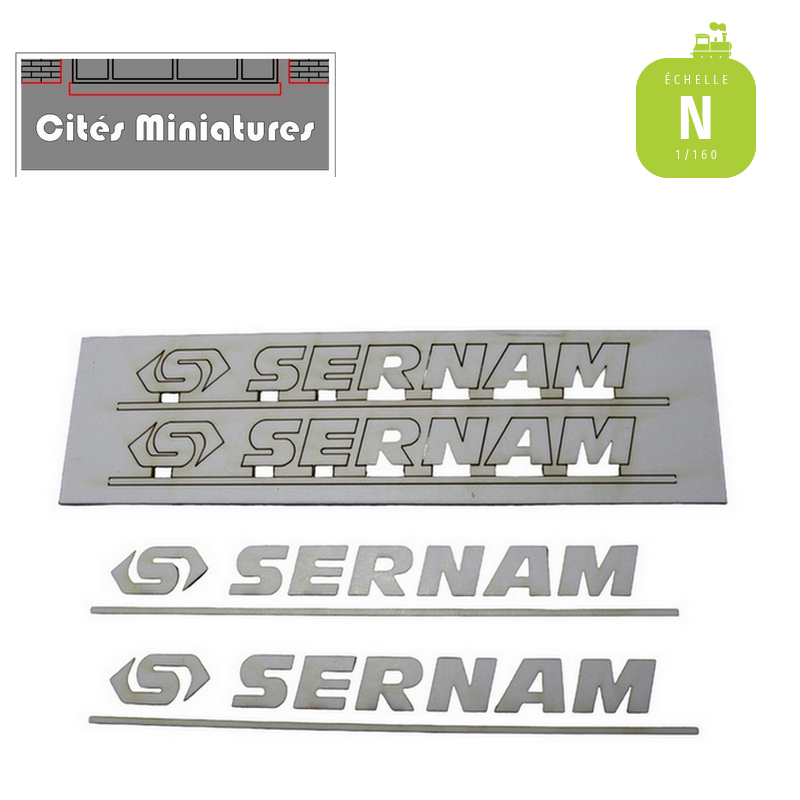 Lettrage SERNAM & logo – Echelle N Cités Miniatures ED-041-N - Maketis