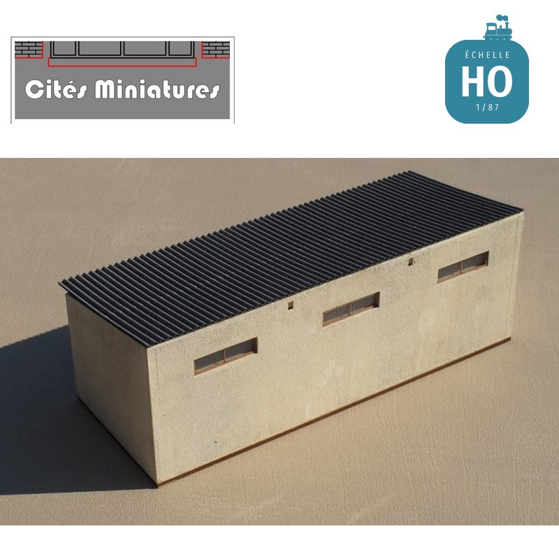 Appentis toiture 1 pan poteaux bois (court) – Echelle HO Cités Miniatures ED-028-5a-HO - Maketis
