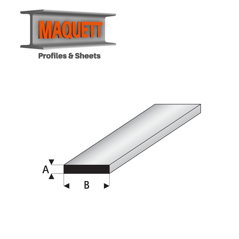 Profilés blanc super styrène bande 2 mm 1m Maquett - Maketis