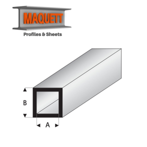 Profilés blanc super styrène tube carré 330 mm Maquett - Maketis