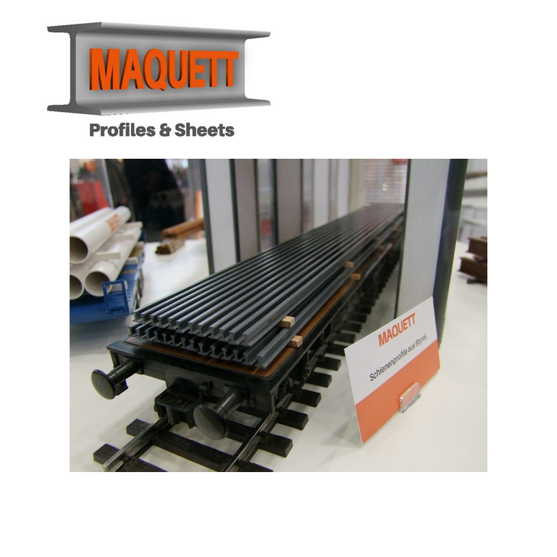 Profilés de Rail en Styrène gris acier Maquett 460 - Maketis