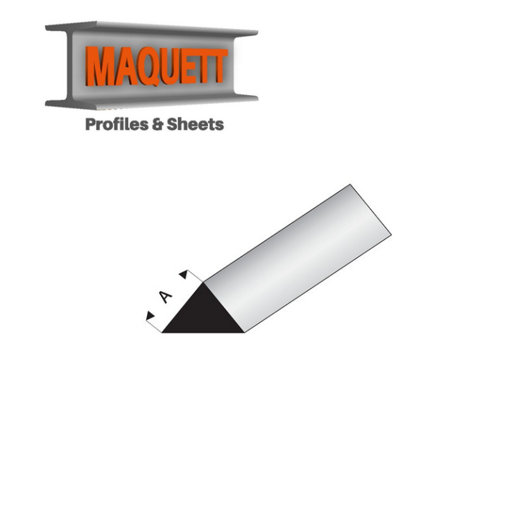 Profilés blanc super styrène triangle 90° 4/7mm 1000 mm Maquett - Maketis