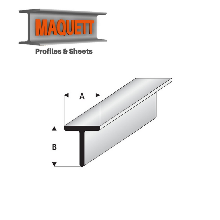 Profilés blanc super styrène en T 330 mm Maquett - Maketis Profilés blanc super styrène en T 330 mm Maquett - Maketis