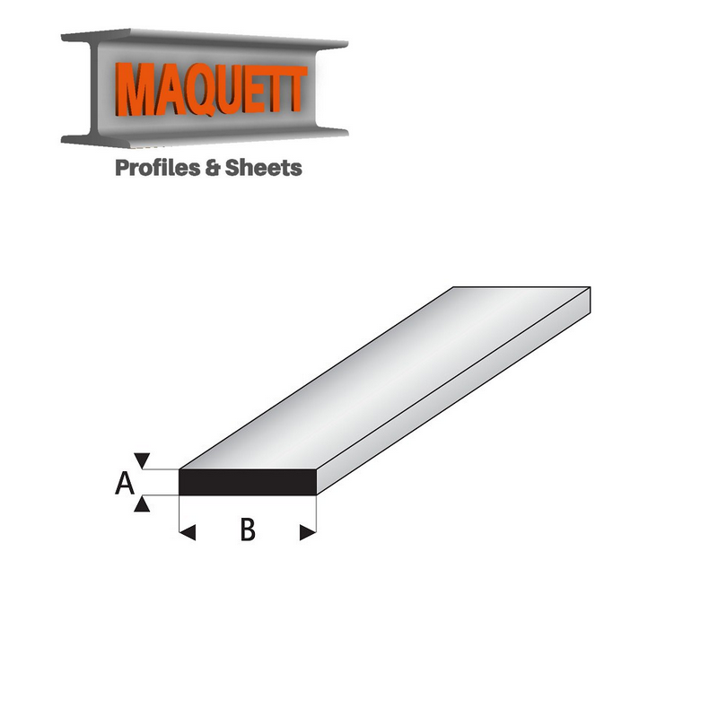 Profilés blanc super styrène bande 1,5 mm 330 mm Maquett - Maketis