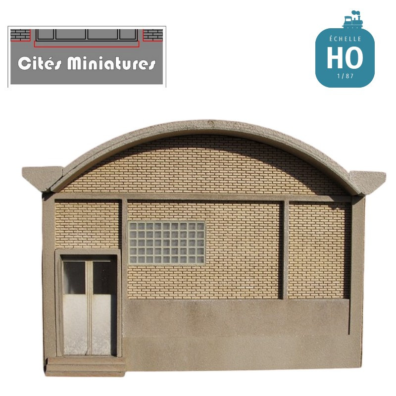 Atelier SNCF court - 4 grandes fenêtres carrées HO Cités Miniatures CMBF-001 - Maketis