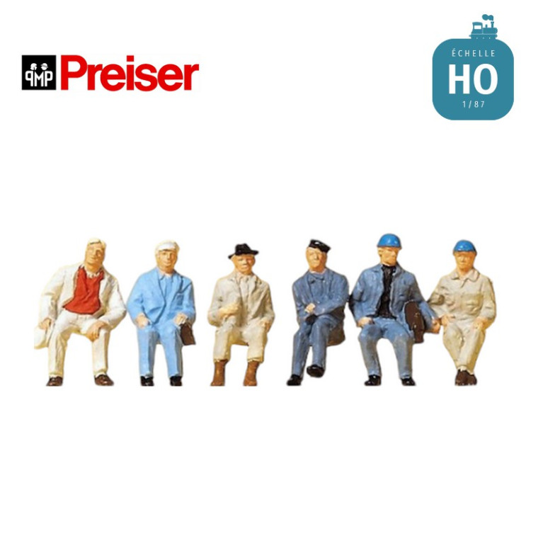 Ouvriers assis HO Preiser 14145 - Maketis Ouvriers assis HO Preiser 14145 - Maketis