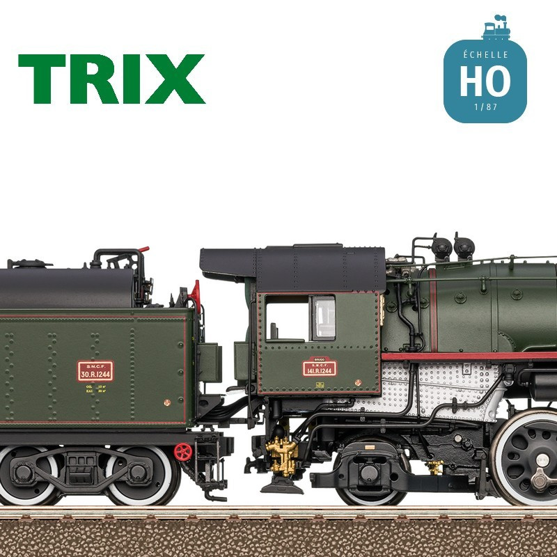 Locomotive à vapeur 141 R 1244 Mikado SNCF Ep VI Digital son HO Trix T25141 - Maketis