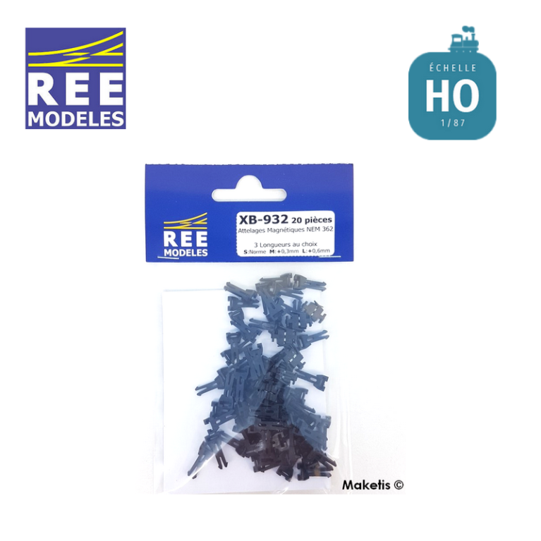 Attelages magnétiques HO NEM362 L-M-S (10 paires) REE XB-932 - Maketis Attelages magnétiques HO NEM362 L-M-S (10 paires) REE XB-932 - Maketis