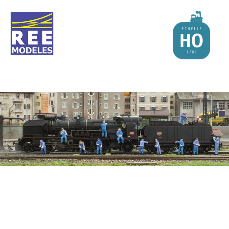 Chauffeurs et mécaniciens époque Vapeur (6 pièces) - Série 1 à l'échelle HO REPB-001 - Maketis Chauffeurs et mécaniciens époque Vapeur (6 pièces) - Série 1 à l'échelle HO REPB-001 - Maketis