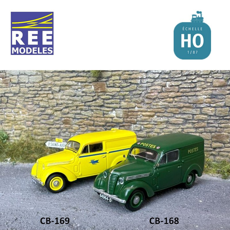 Voiture Renault JUVAQUATRE Fourgon tôlé LA POSTE jaune HO REE CB-169