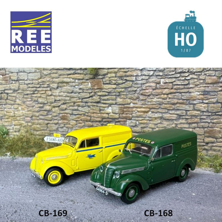 Voiture Renault JUVAQUATRE Fourgon tôlé LA POSTE jaune HO REE CB-169