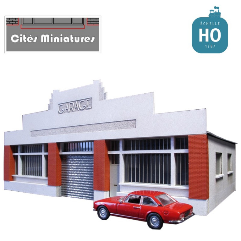 Garage automobile Art Déco HO toiture carton BV-030-HO-C - Maketis Garage automobile Art Déco HO toiture carton BV-030-HO-C - Maketis