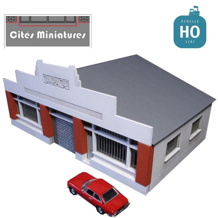 Garage automobile Art Déco HO toiture carton BV-030-HO-C - Maketis Garage automobile Art Déco HO toiture carton BV-030-HO-C - Maketis