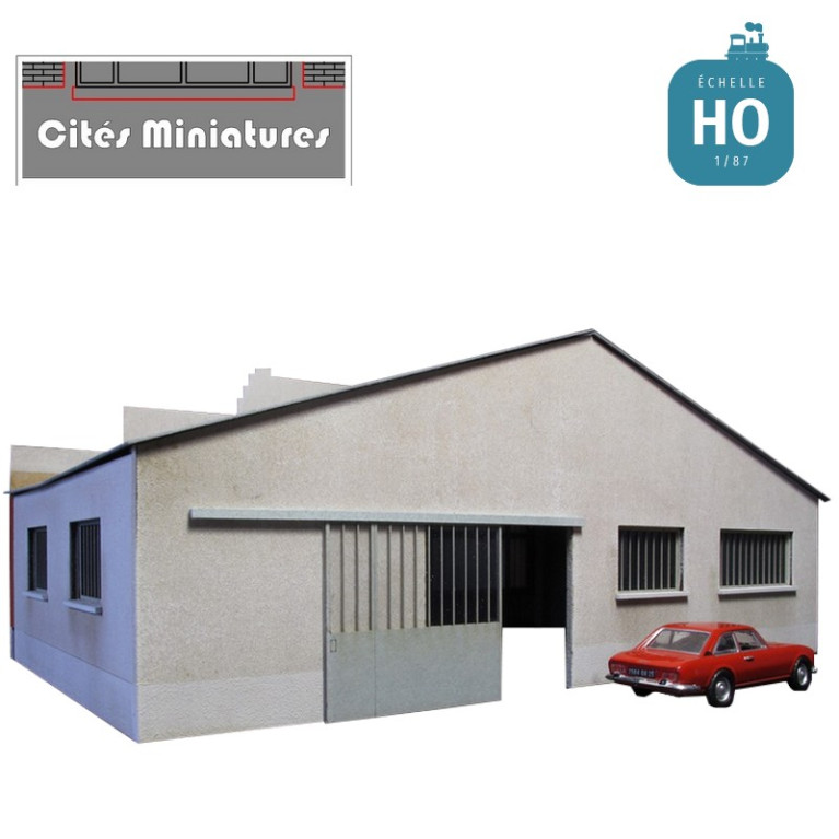 Garage automobile Art Déco HO toiture carton BV-030-HO-C - Maketis Garage automobile Art Déco HO toiture carton BV-030-HO-C - Maketis