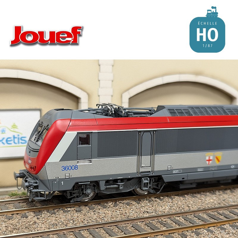 Electric locomotive BB 36008 ‘Blainville/Damelevières’ red SNCF Ep V Analog HO Jouef HJ2459 - Maketis