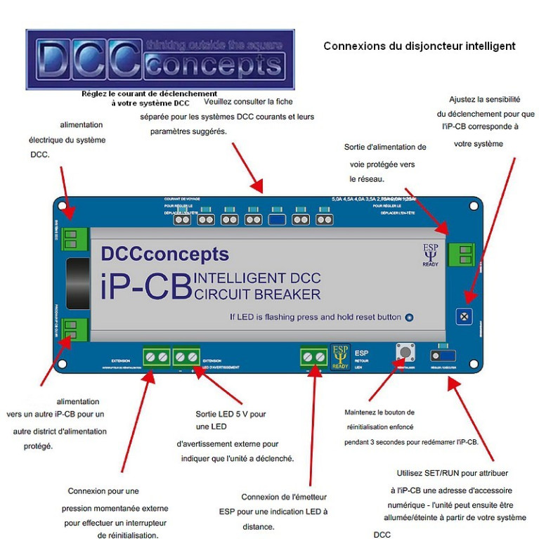 Disjoncteur intelligent DCC DCCconcepts DCD-iPCB.1 - Maketis Disjoncteur intelligent DCC DCCconcepts DCD-iPCB.1 - Maketis