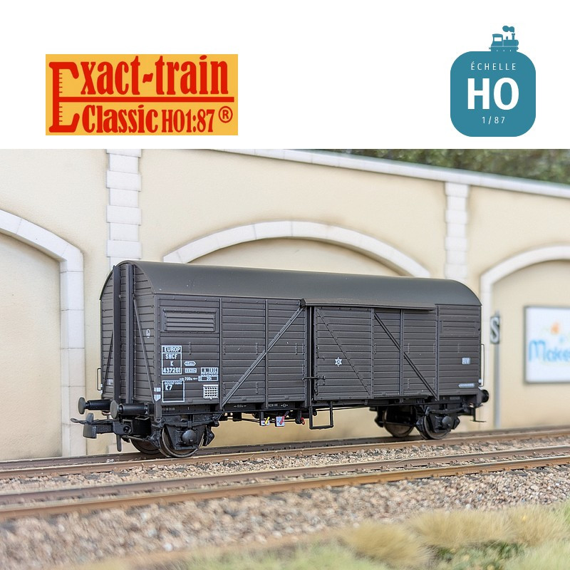 Wagon couvert Bremen EUROP Gmds Brun foncé Ep III SNCF HO Exact-Train EX23769 - Maketis