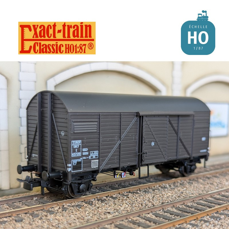 Wagon couvert Bremen EUROP Gmds Brun foncé Ep III SNCF HO Exact-Train EX23769 - Maketis