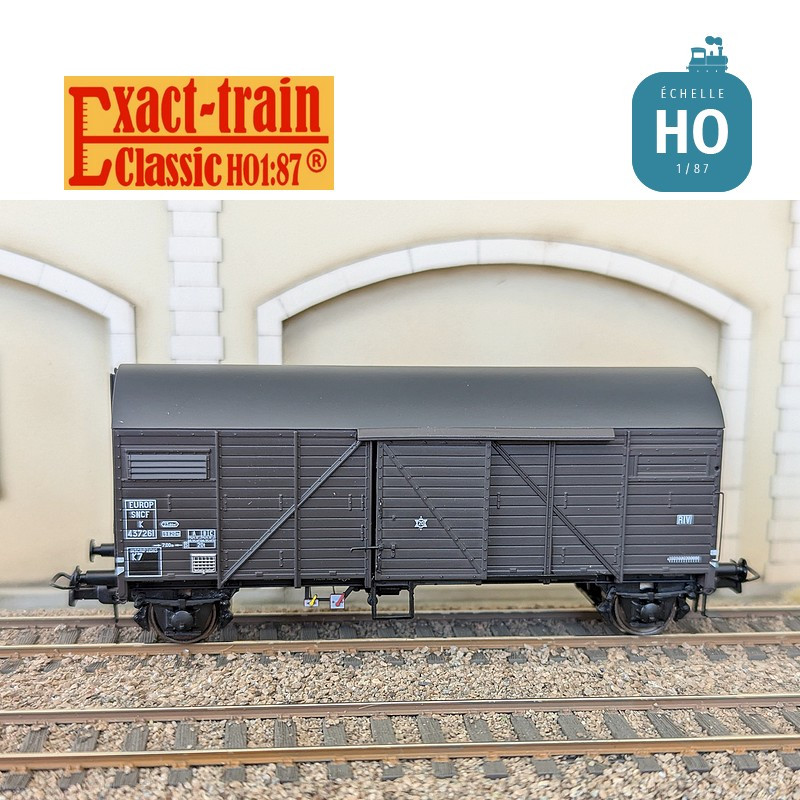 Wagon couvert Bremen EUROP Gmds Brun foncé Ep III SNCF HO Exact-Train EX23769 - Maketis