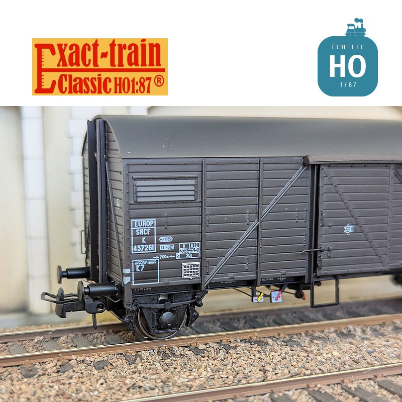 Wagon couvert Bremen EUROP Gmds Brun foncé Ep III SNCF HO Exact-Train EX23769 - Maketis