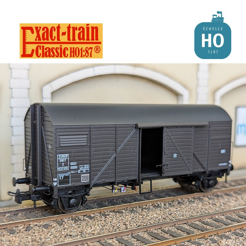 Wagon couvert Bremen EUROP Gmds Brun foncé Ep III SNCF HO Exact-Train EX23769 - Maketis