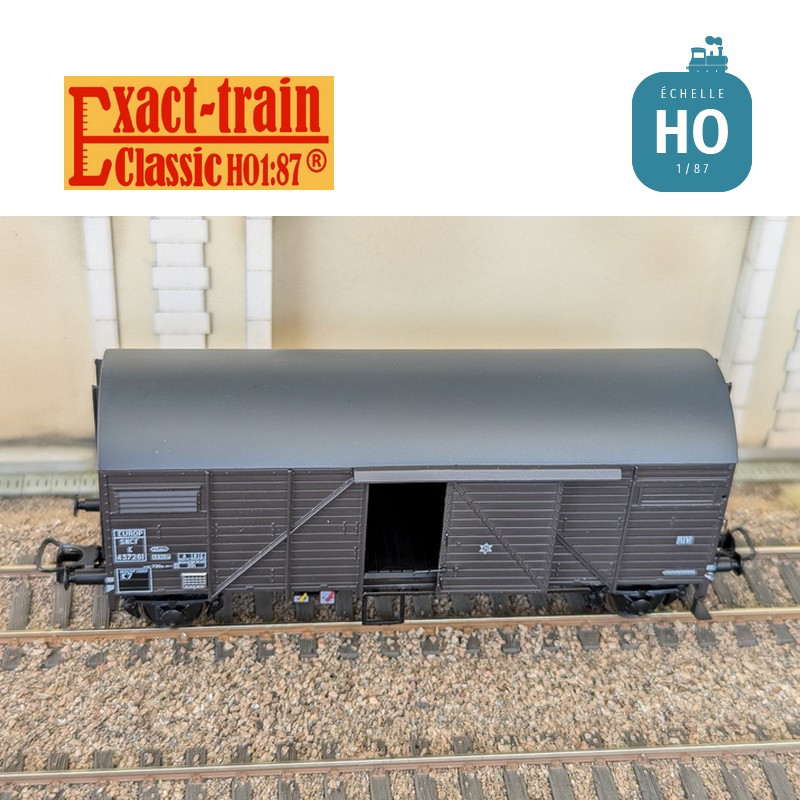 Wagon couvert Bremen EUROP Gmds Brun foncé Ep III SNCF HO Exact-Train EX23769 - Maketis