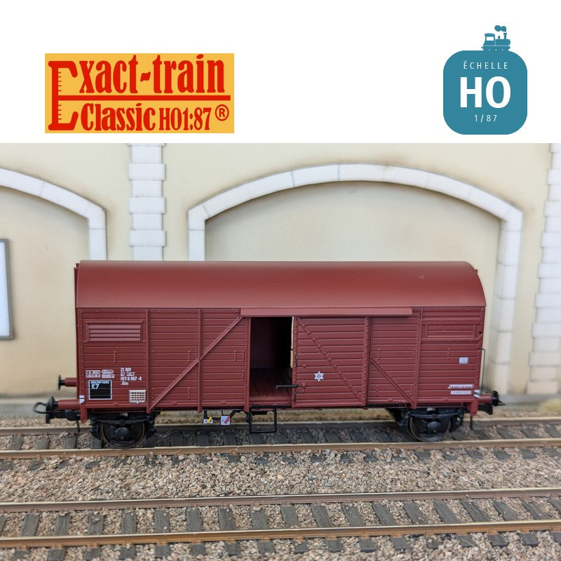 Wagon couvert Bremen Glm Rouge UIC Ep IV SNCF HO Exact-Train EX23775 - Maketis
