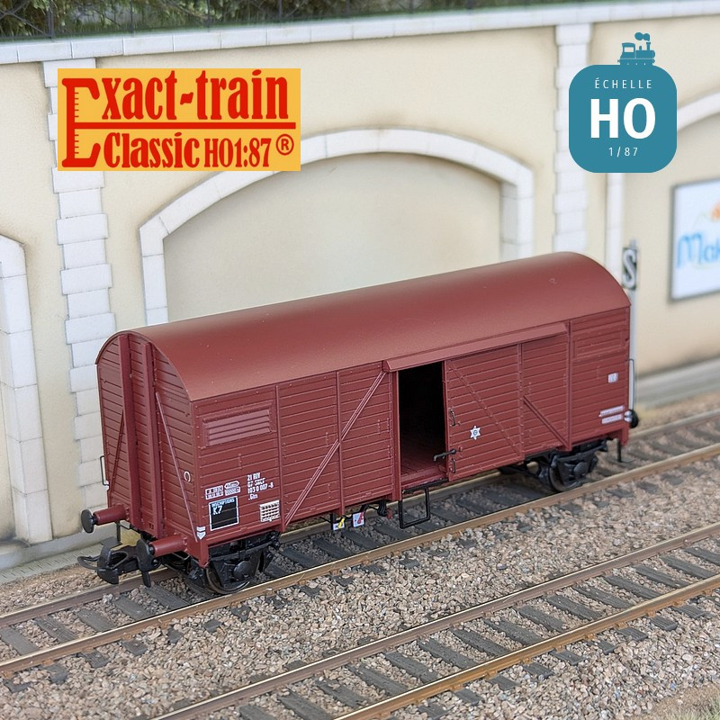 Wagon couvert Bremen Glm Rouge UIC Ep IV SNCF HO Exact-Train EX23775 - Maketis