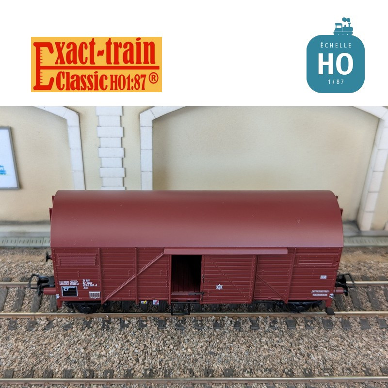 Wagon couvert Bremen Glm Rouge UIC Ep IV SNCF HO Exact-Train EX23775 - Maketis