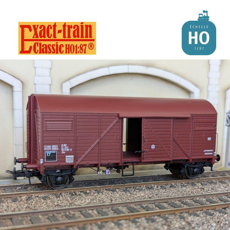 Wagon couvert Bremen Glm Rouge UIC Ep IV SNCF HO Exact-Train EX23775 - Maketis