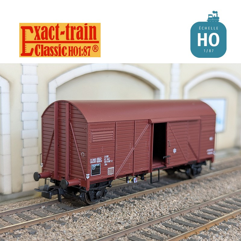 Wagon couvert Bremen Glm Rouge UIC Ep IV SNCF HO Exact-Train EX23775 - Maketis