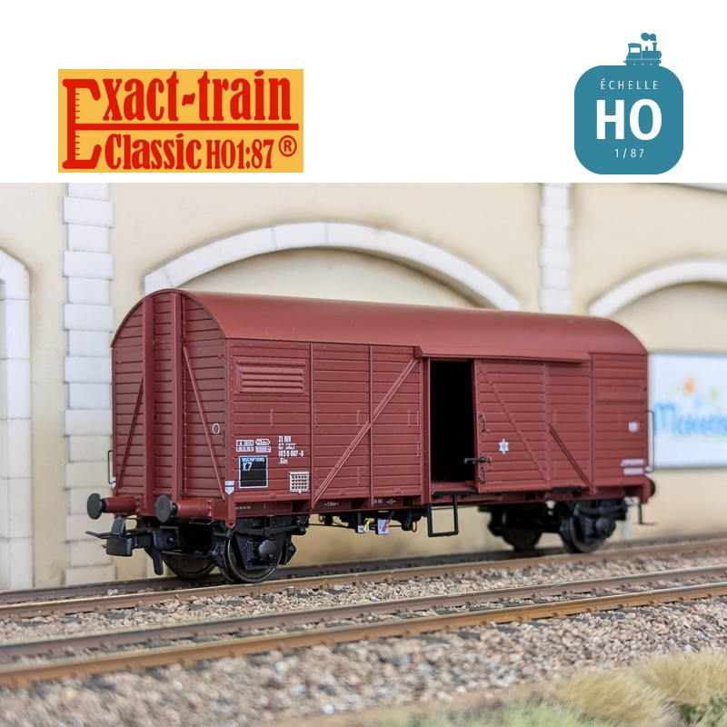Wagon couvert Bremen Glm Rouge UIC Ep IV SNCF HO Exact-Train EX23775 - Maketis