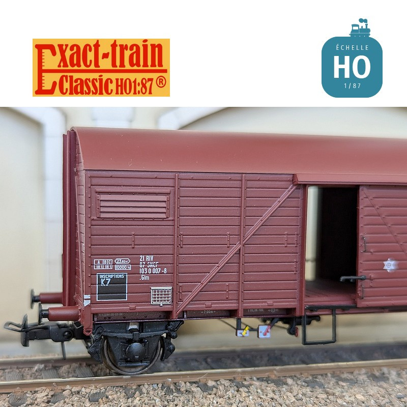 Wagon couvert Bremen Glm Rouge UIC Ep IV SNCF HO Exact-Train EX23775 - Maketis