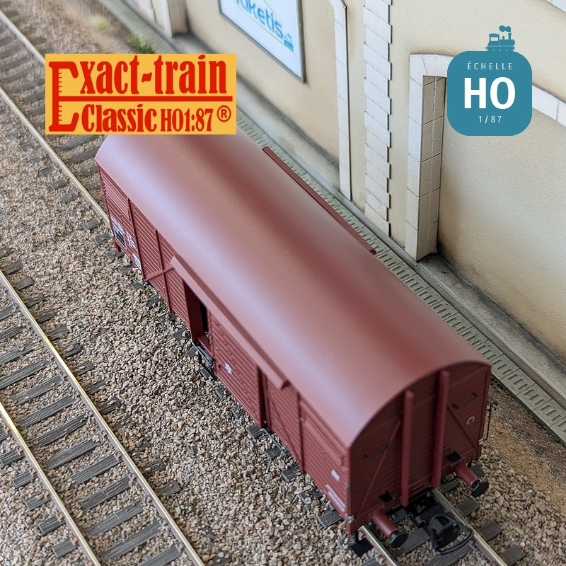 Wagon couvert Bremen Glm Rouge UIC Ep IV SNCF HO Exact-Train EX23775 - Maketis