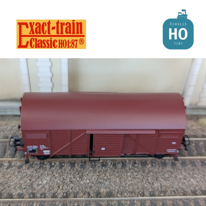 Wagon couvert Bremen Glm Rouge UIC Ep IV SNCF HO Exact-Train EX23775 - Maketis