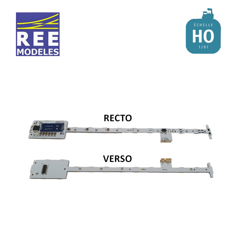 Réglette d'éclairage digitale pour remorque autorail HO REE XB-PCB-XR-02 - Maketis