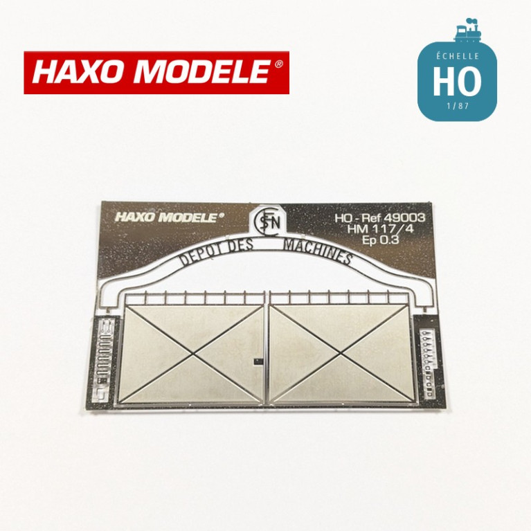Porte de dépôt "Dépôt des machines" pleine HO Haxo Modèle HM49003 - Maketis Porte de dépôt "Dépôt des machines" pleine HO Haxo Modèle HM49003 - Maketis